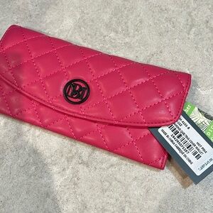 Badgley Mischka diamond quilting cover wallet, hot pink MSRP $49